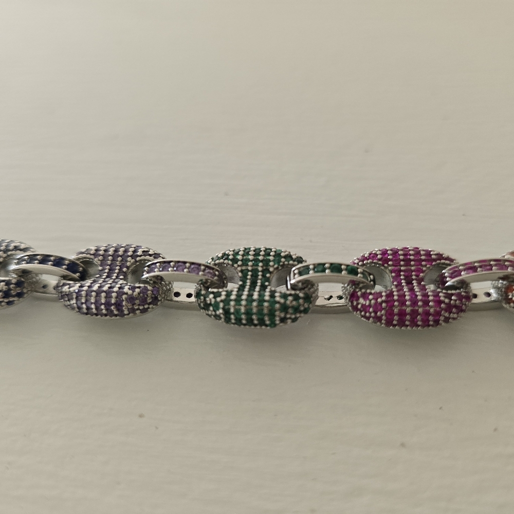 Inspired Gucci Puff Multicolor Link Bracelet - Picture 3 of 6